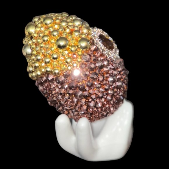 Easter Egg, Spring Decoration, Egg w/Cermaic Holder,Bling Gold Egg, Hanging egg - Picture 16 of 16